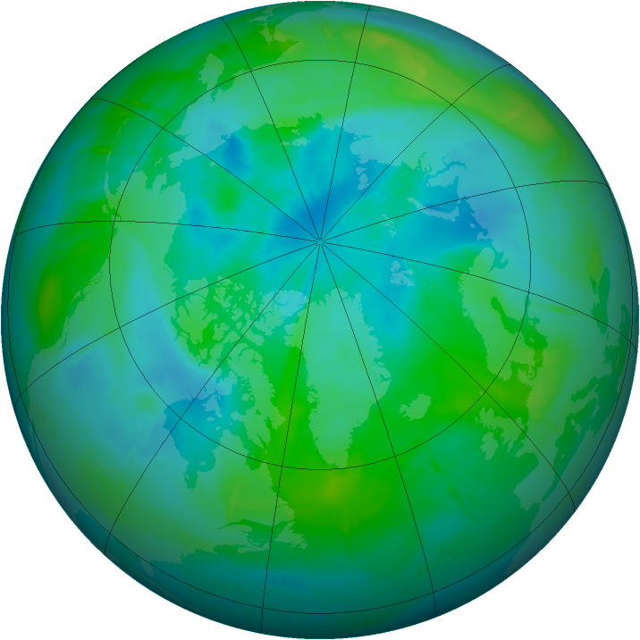 Arctic ozone map for 05 September 2009